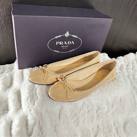 Prada logo bow ballet flat